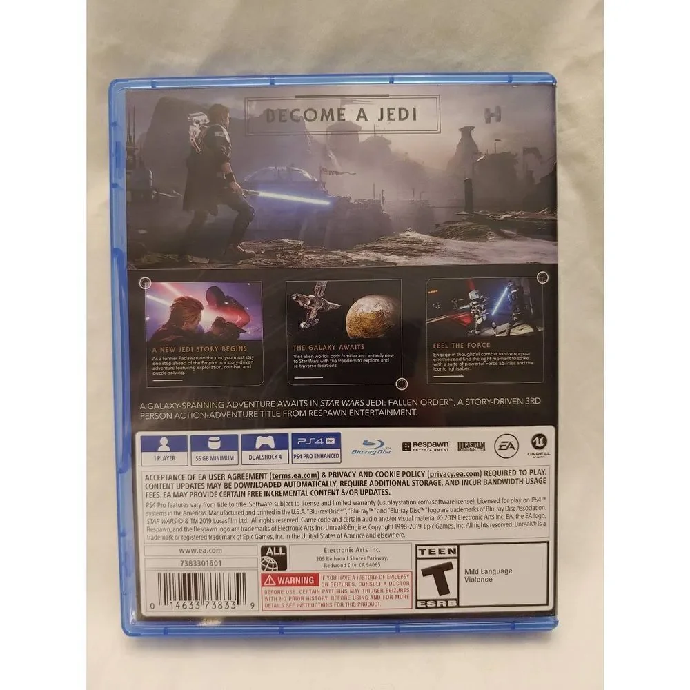 Star Wars JEDI Fallen Order Sony Playstation 4 PS4 Blu-Ray Disc Game
